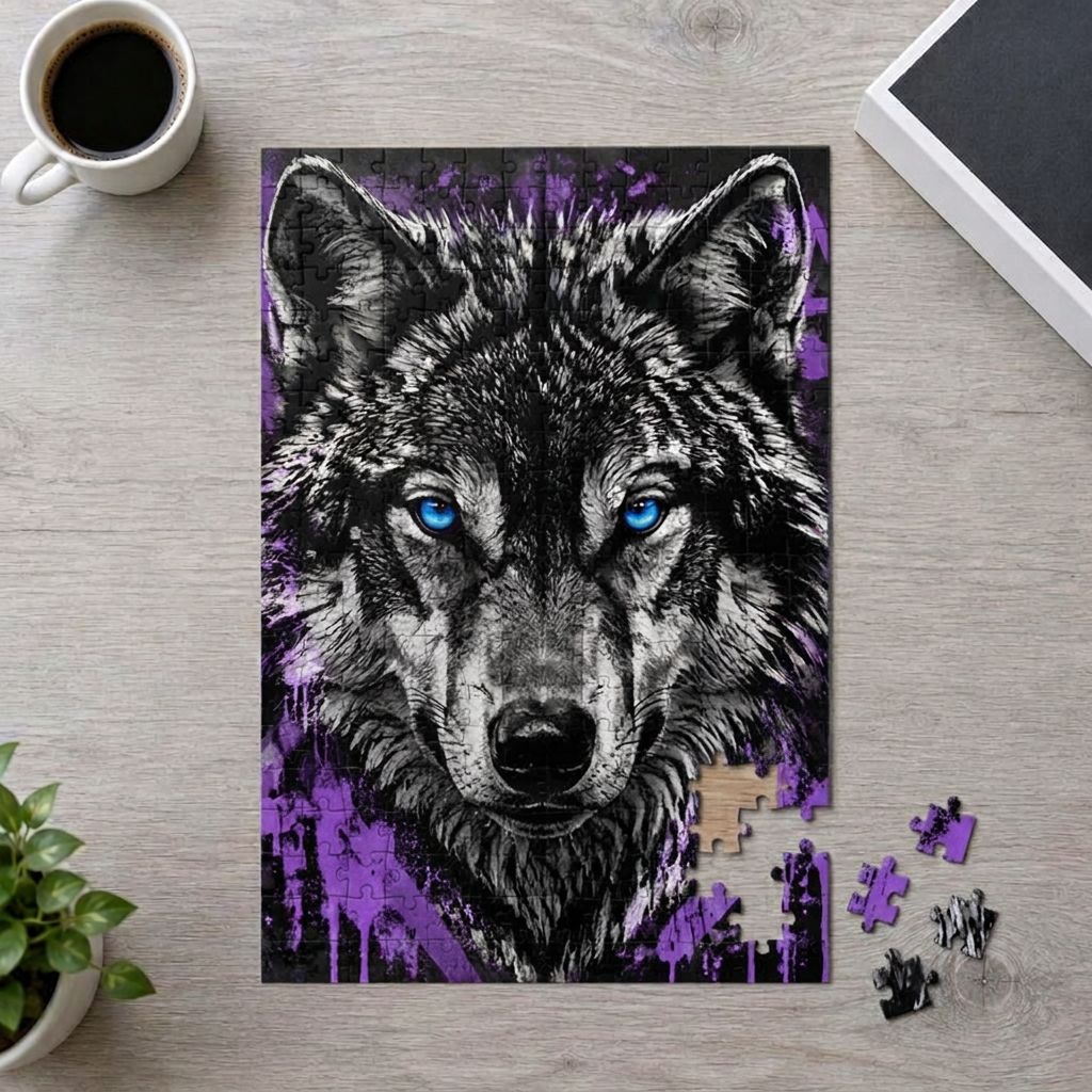 NIGHT WOLF - Art Puzzle - In the room