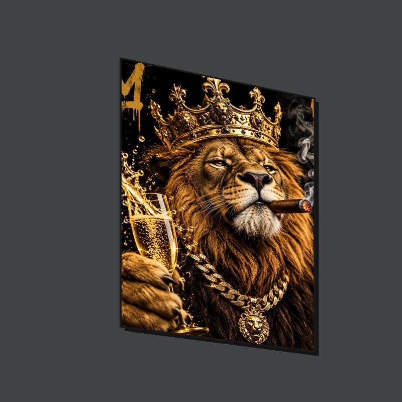 CHAMPAGNE LION - Art Puzzle - Side view