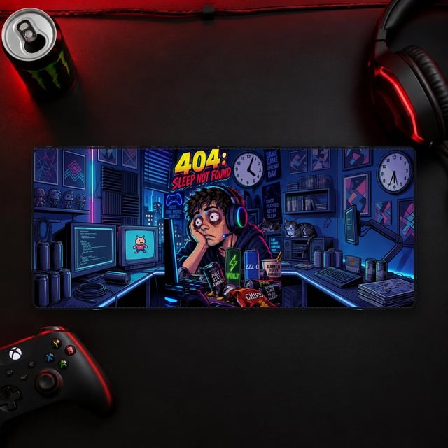404: SLEEP NOT FOUND - XXL Desk Mat