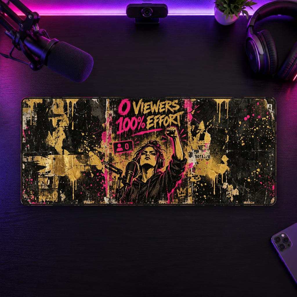 0 VIEWERS, STILL HYPED - XXL Desk Mat
