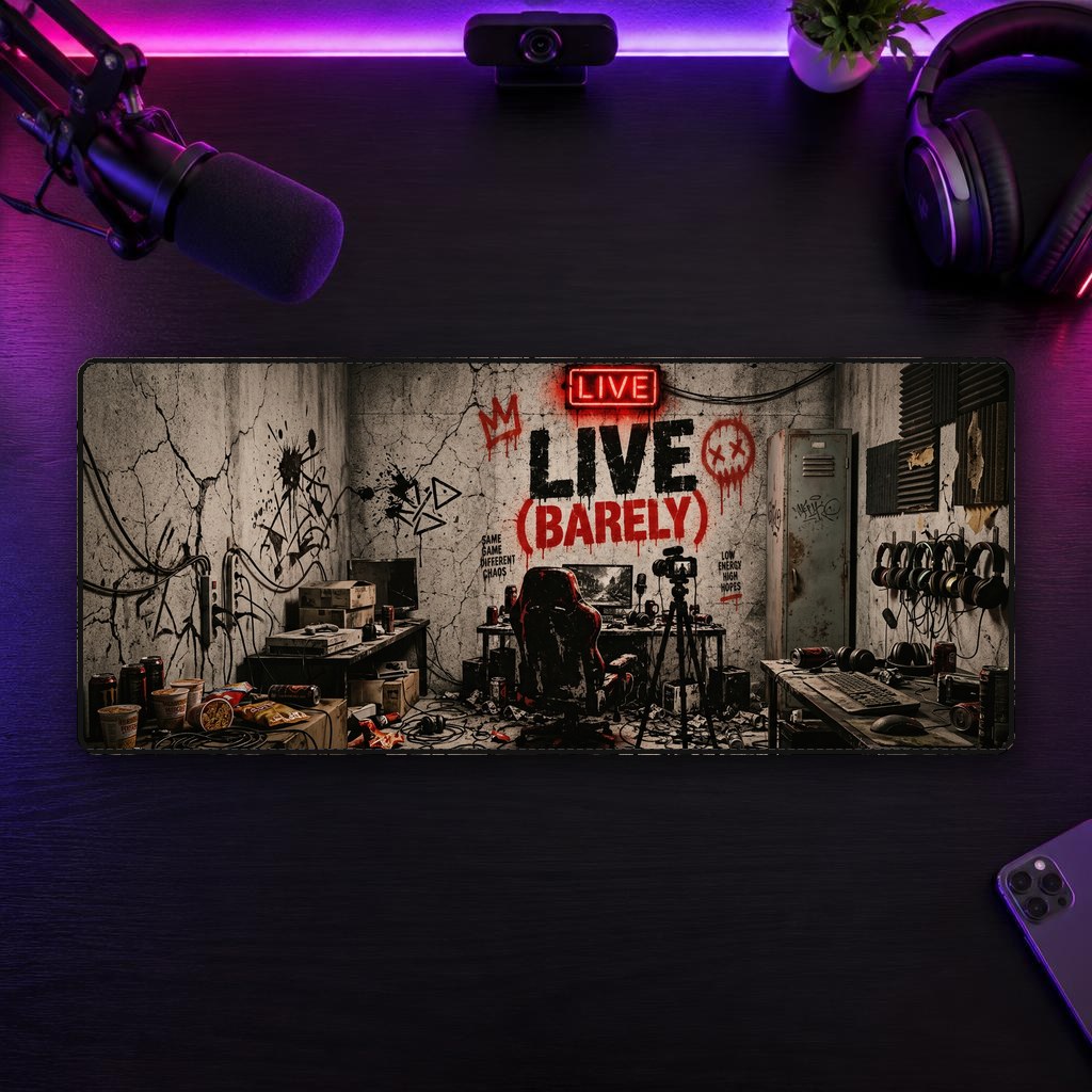 LIVE (BARELY) - XXL Desk Mat