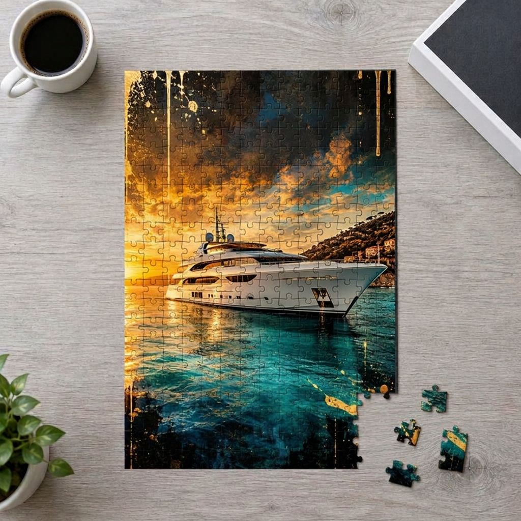GOLD YACHT - Art Puzzle