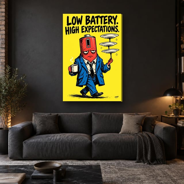 LOW BATTERY. HIGH EXPECTATIONS. - Canvas