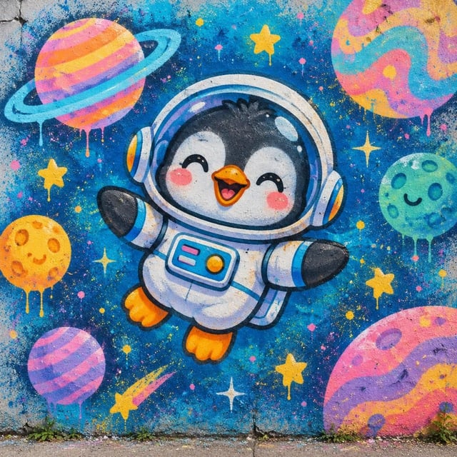 SPACE PENGUIN - Art Puzzle