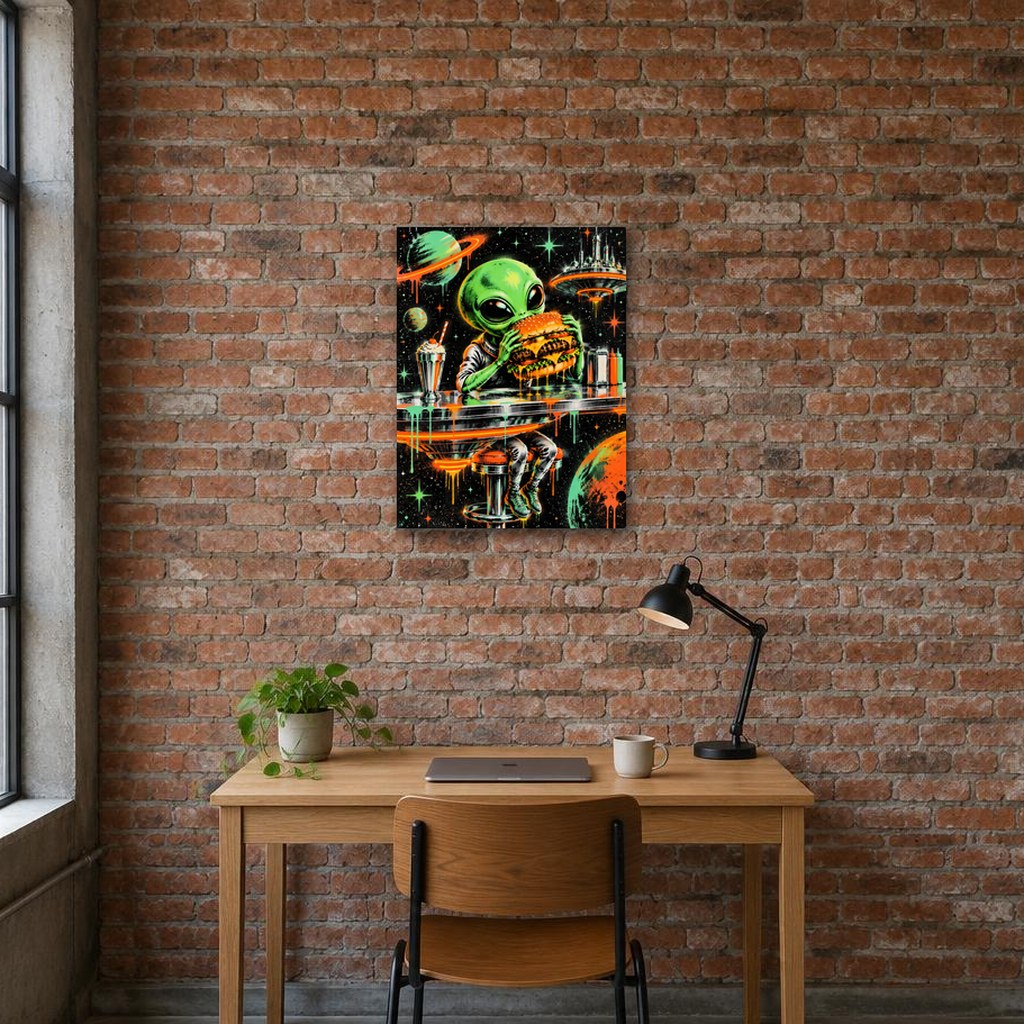 GALAXY BURGER - Stretched Canvas