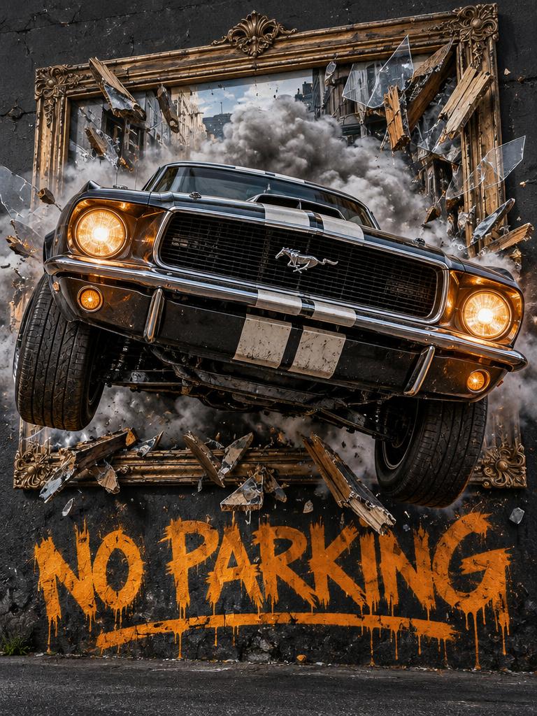 NO PARKING - Canvas Art Print - Flat artwork