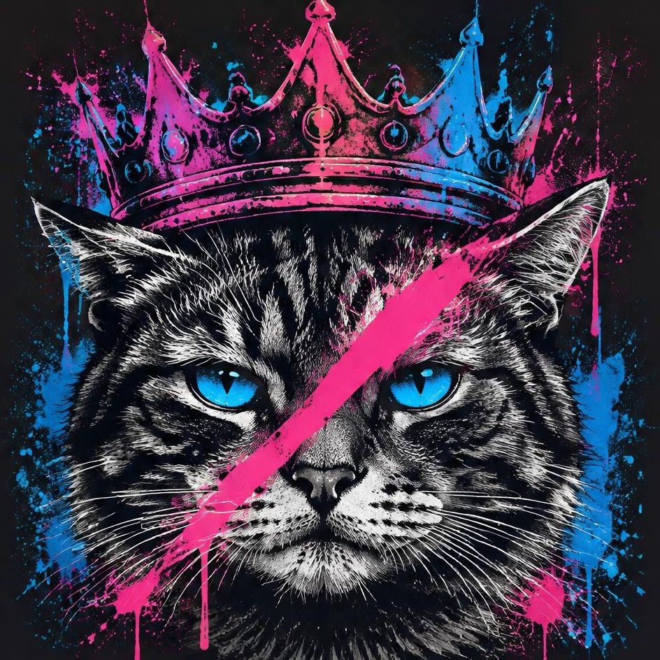CROWN CAT - Art Puzzle - Flat artwork