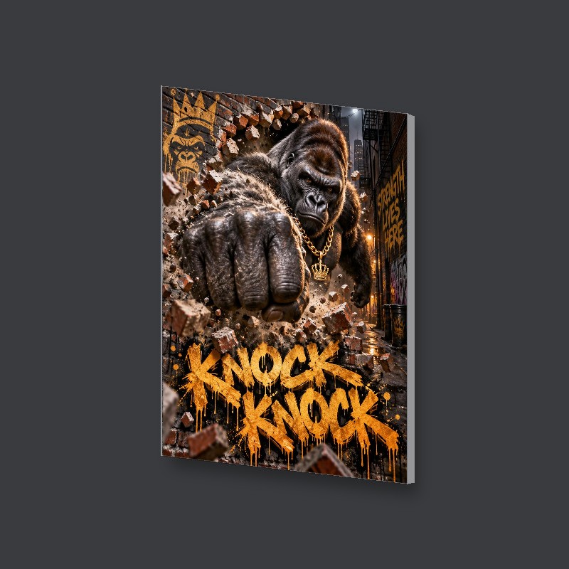 KNOCK KNOCK - Canvas Art Print - Side view