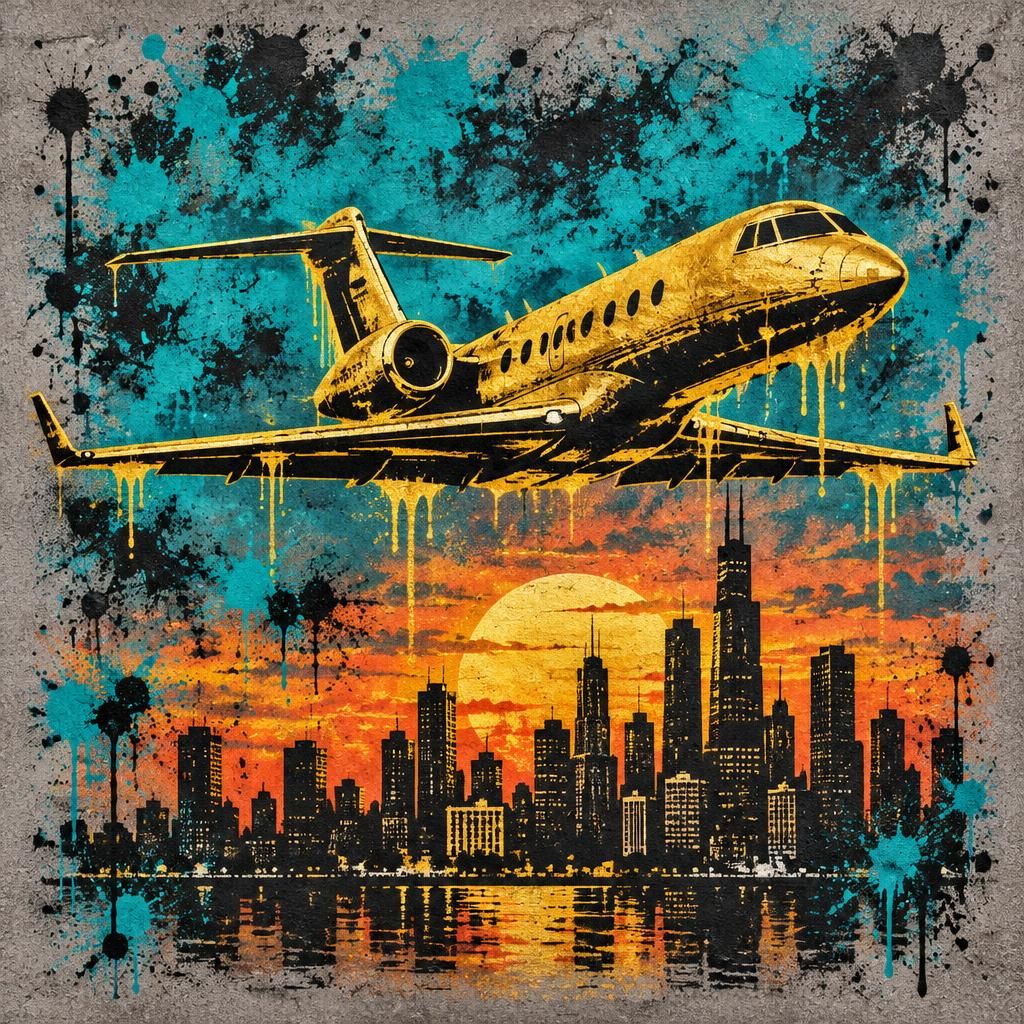 GOLD JET - Art Puzzle - Flat artwork