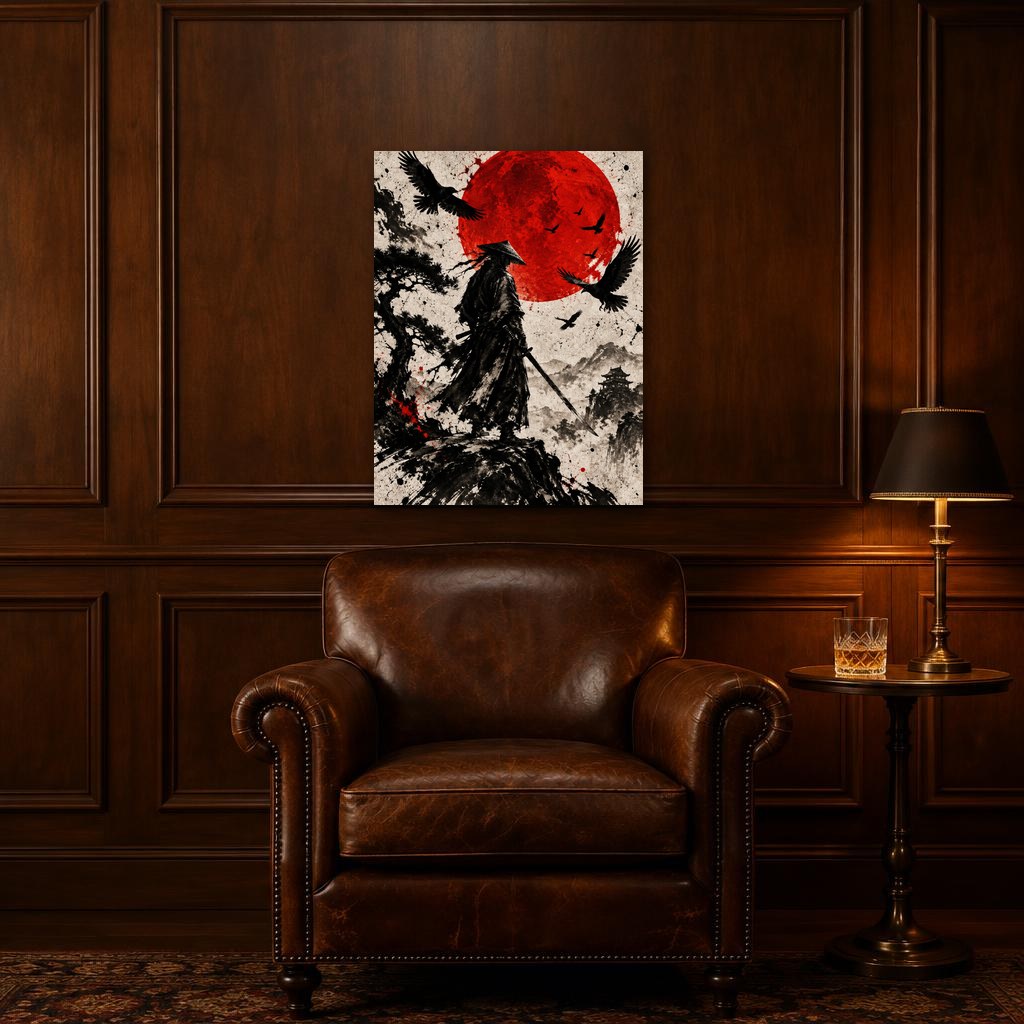 RED MOON - Stretched Canvas