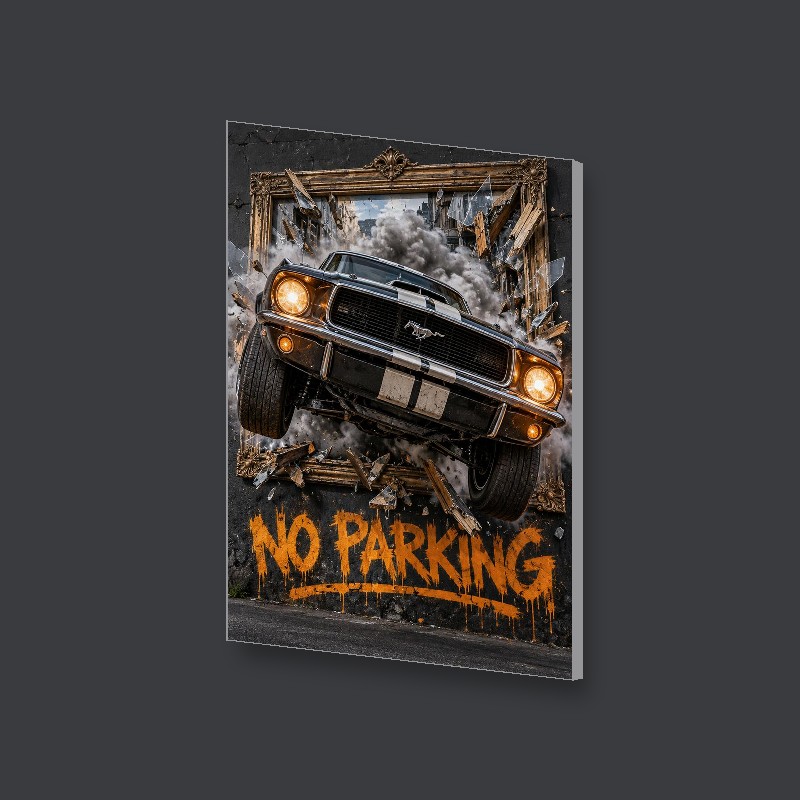 NO PARKING - Canvas Art Print - Side view
