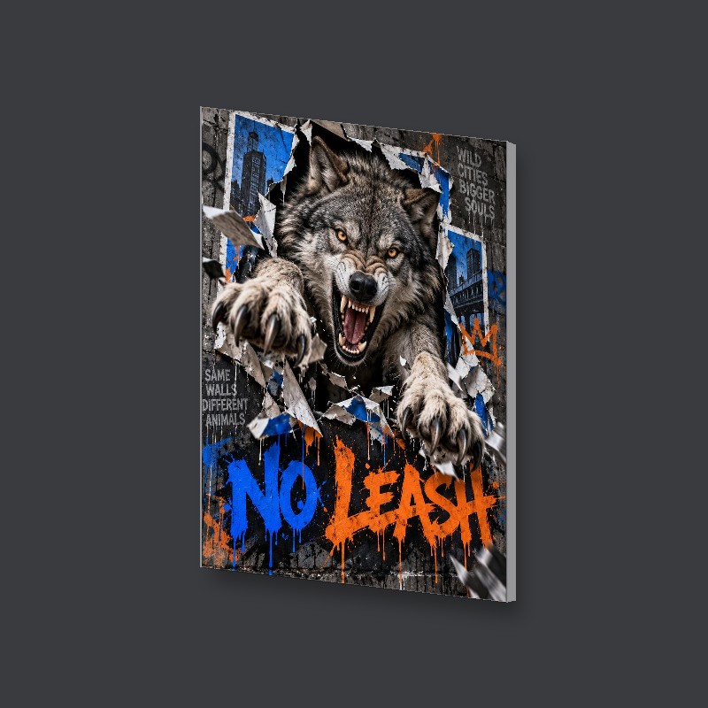 NO LEASH - Canvas Art Print - Side view