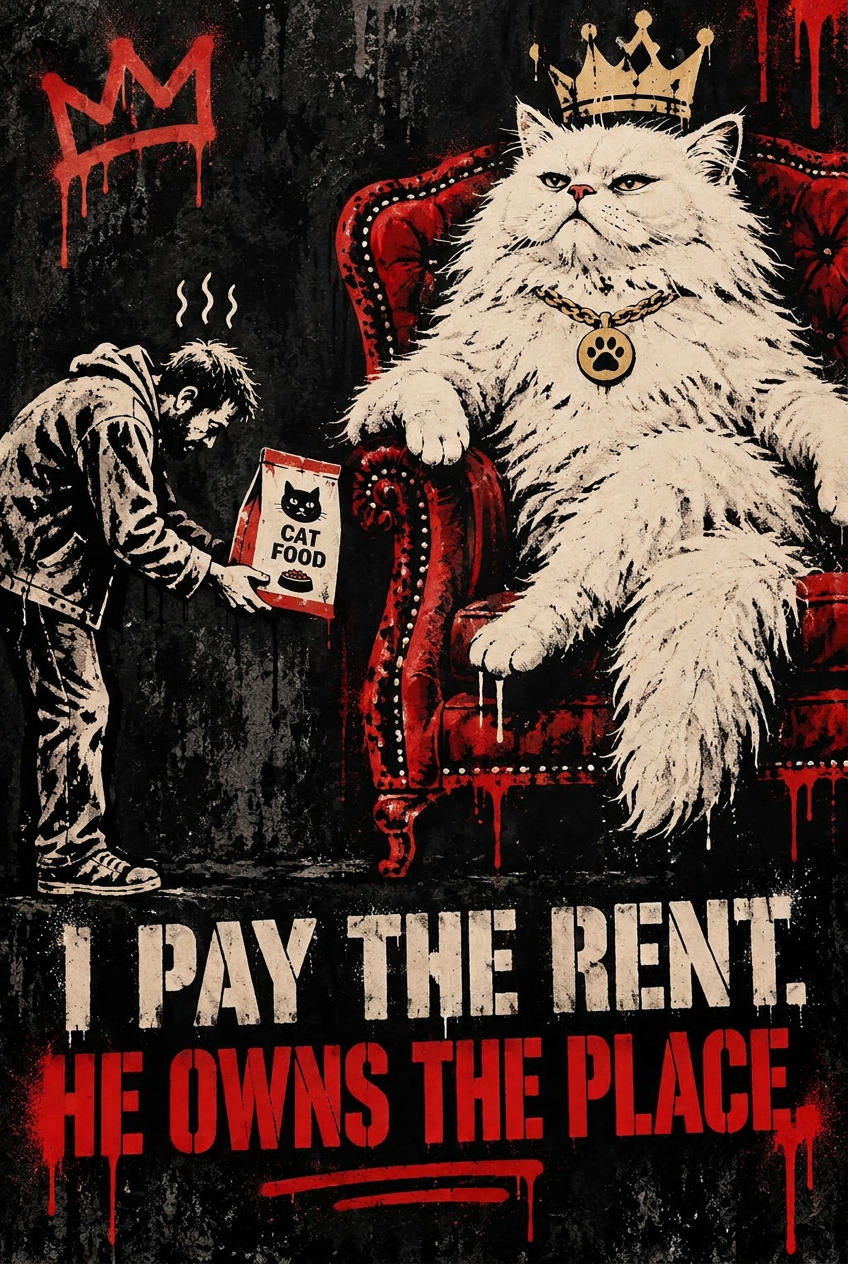 HE OWNS THE PLACE - Canvas - Flat artwork