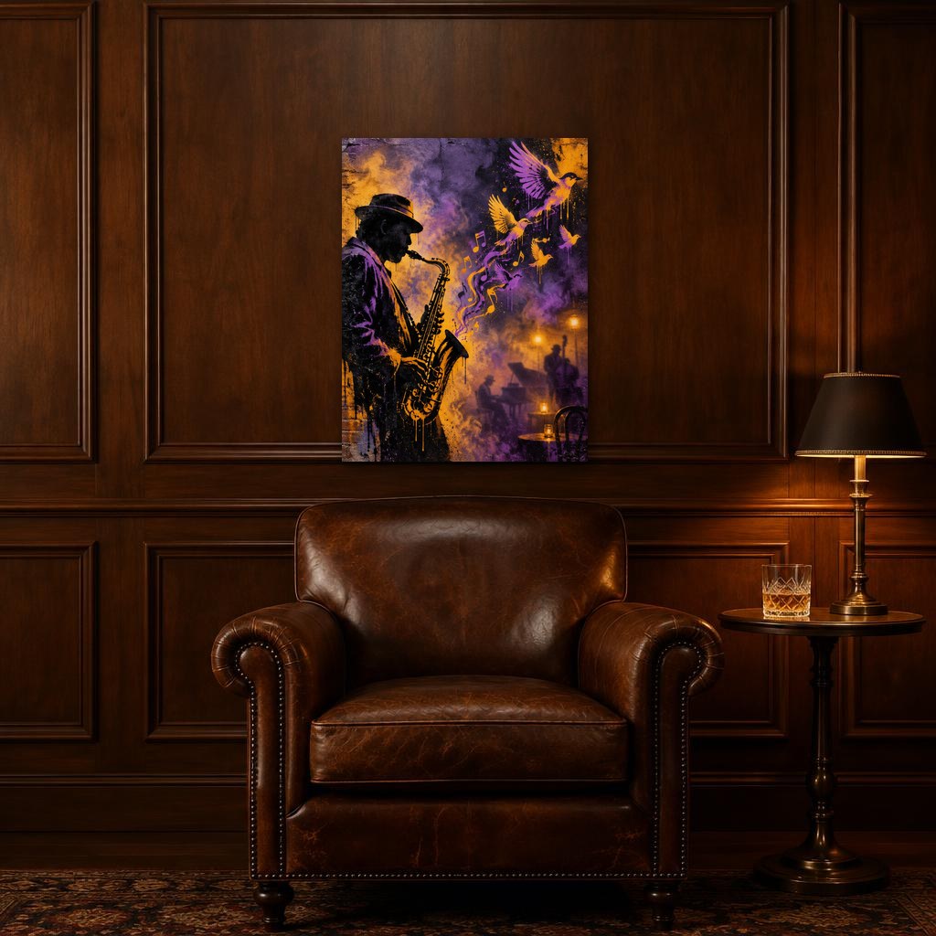 SAX SMOKE - Stretched Canvas
