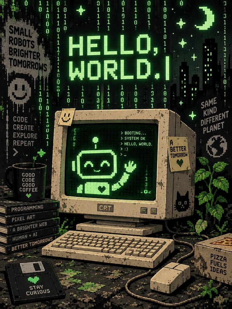 HELLO, WORLD. · Wall Tapestry - Flat artwork