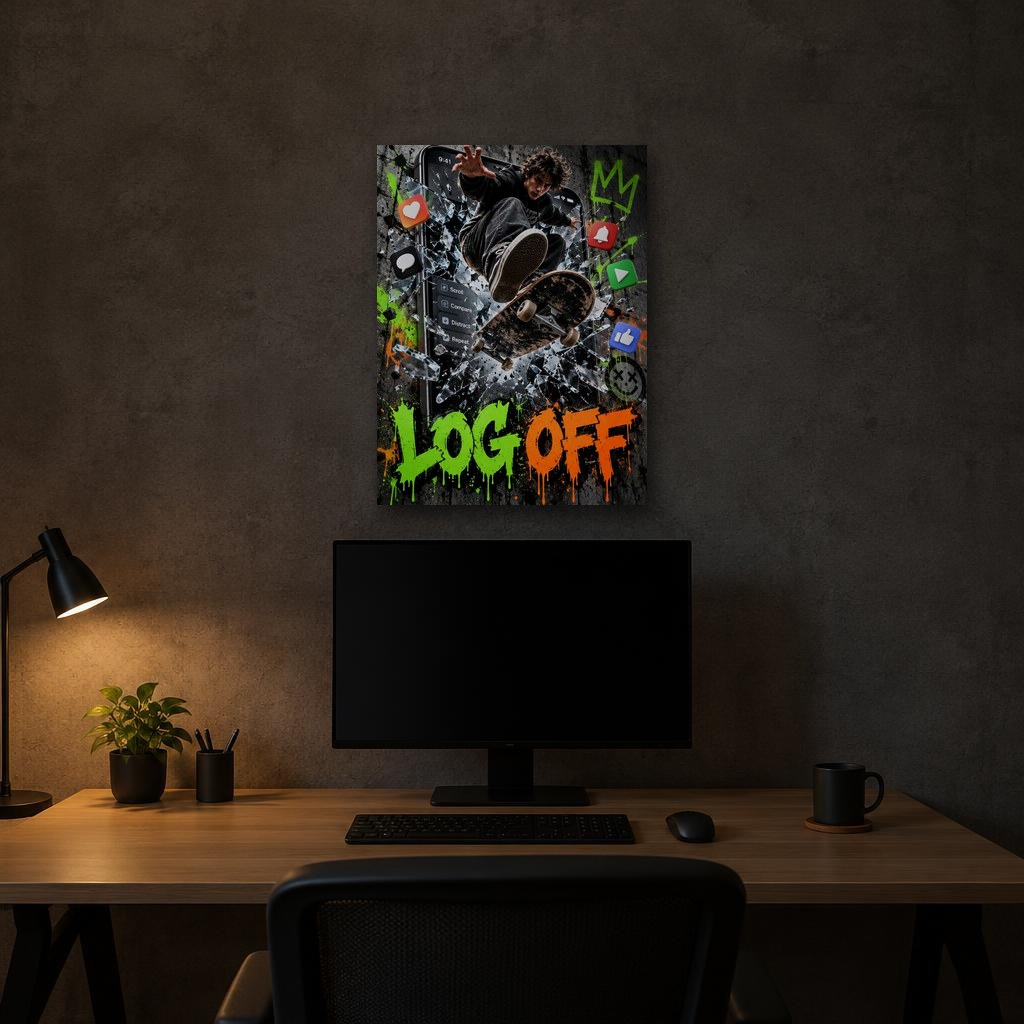 LOG OFF - Canvas Art Print
