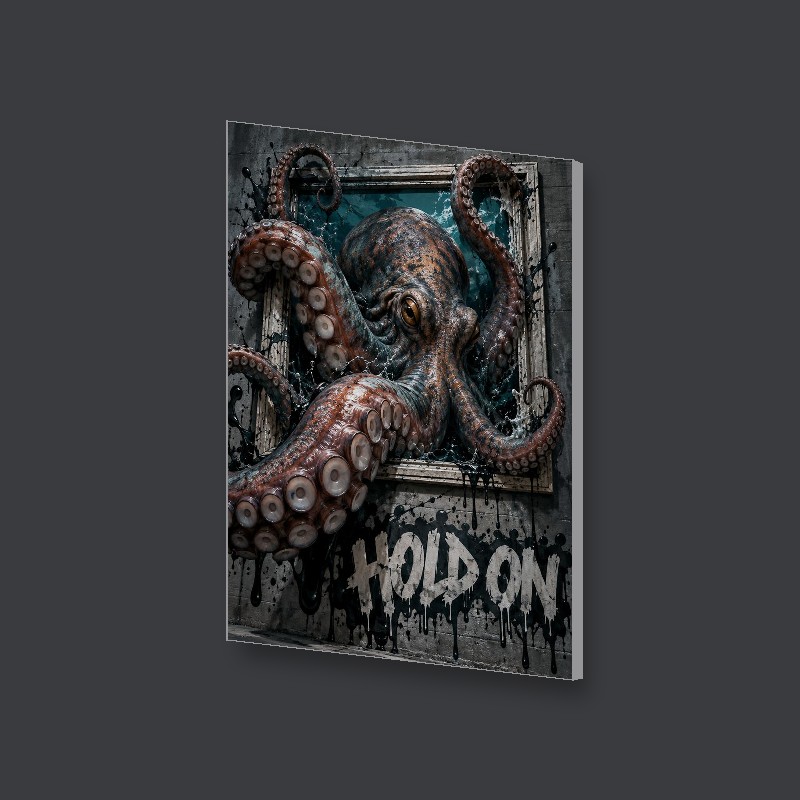 HOLD ON - Canvas Art Print - Side view