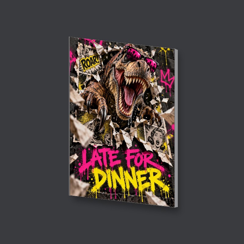 LATE FOR DINNER - Canvas Art Print - Side view
