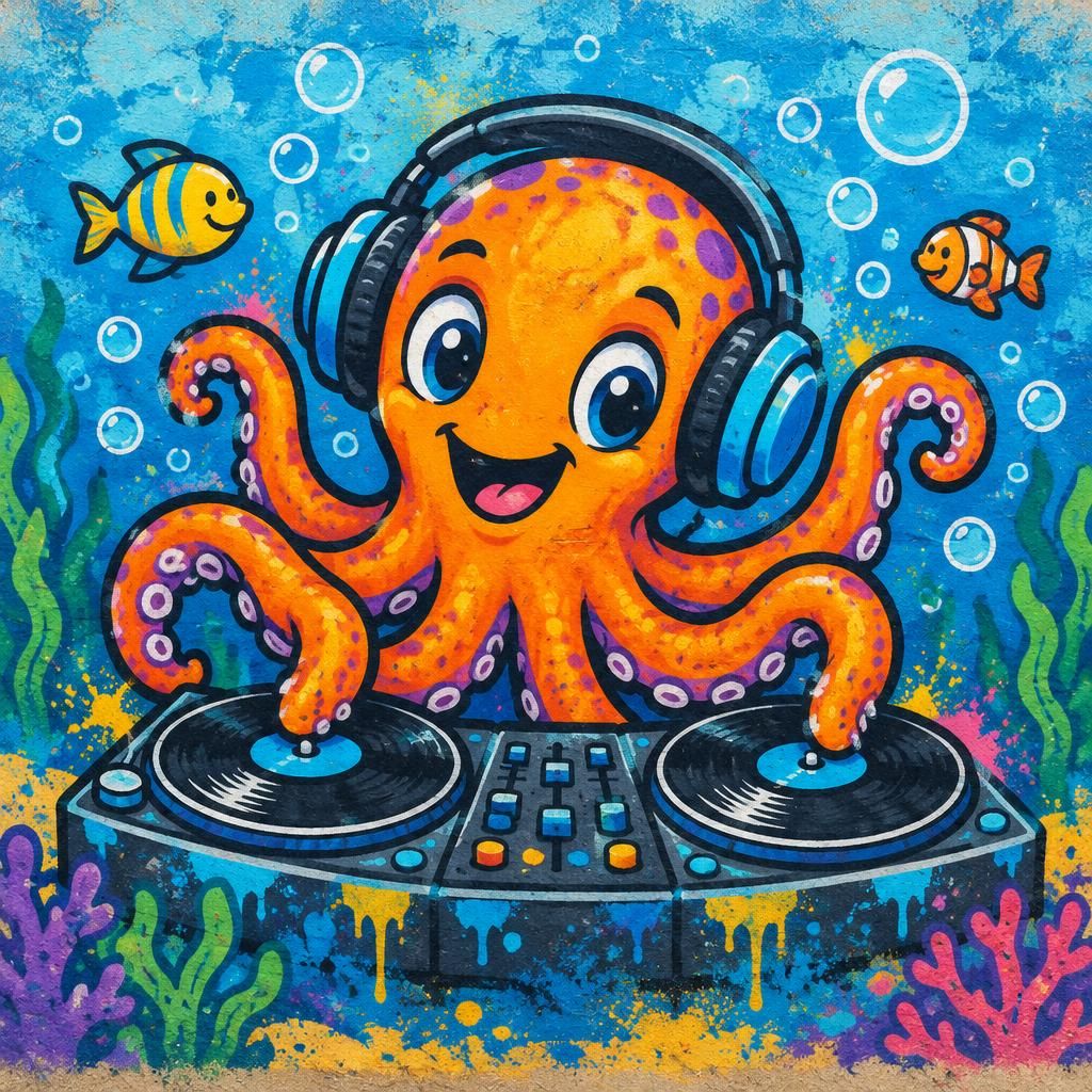 DJ OCTOPUS · Fleece Blanket