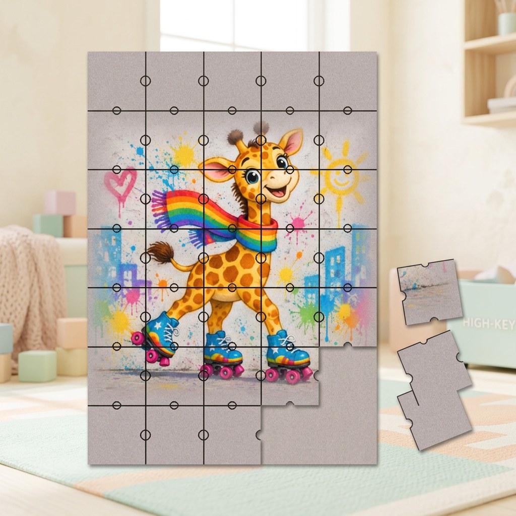 SKATE GIRAFFE - Art Puzzle