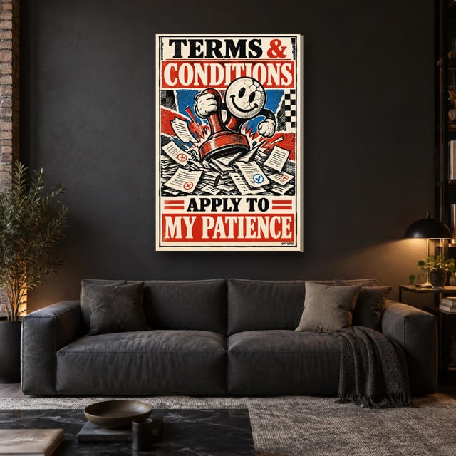 TERMS & CONDITIONS APPLY TO MY PATIENCE - Canvas