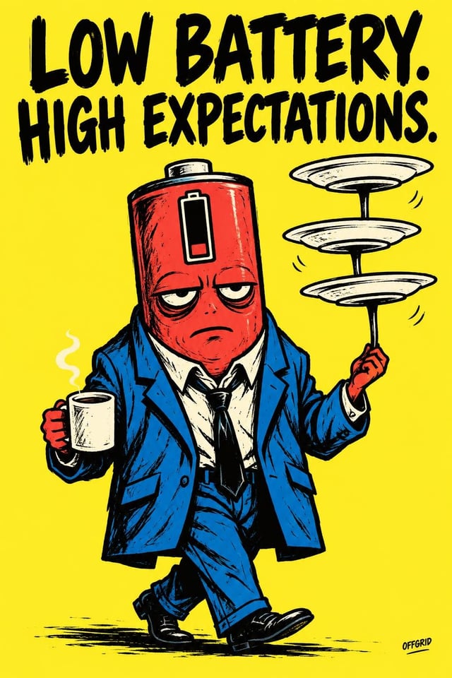 LOW BATTERY. HIGH EXPECTATIONS. · Art Puzzle