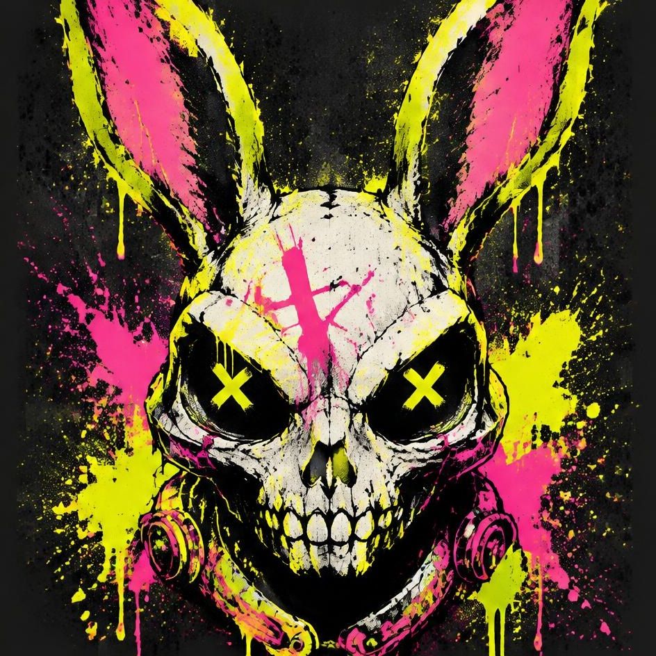 BUNNY HEX - Art Puzzle - Flat artwork