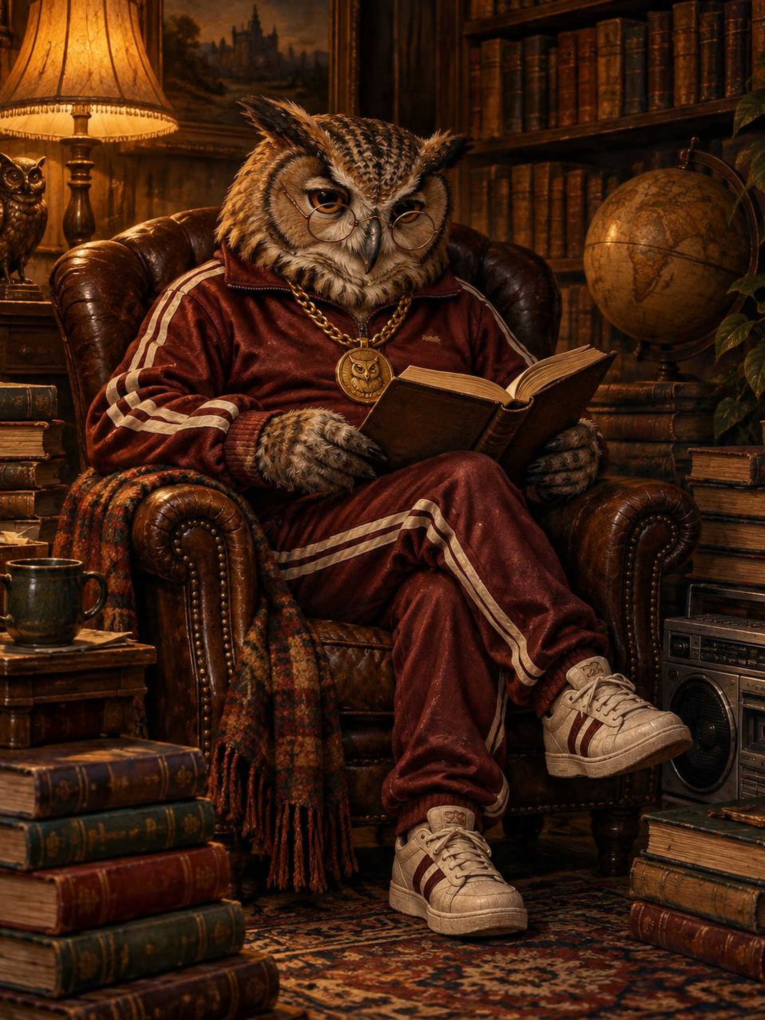 PROFESSOR HOOT - Canvas - Flat artwork