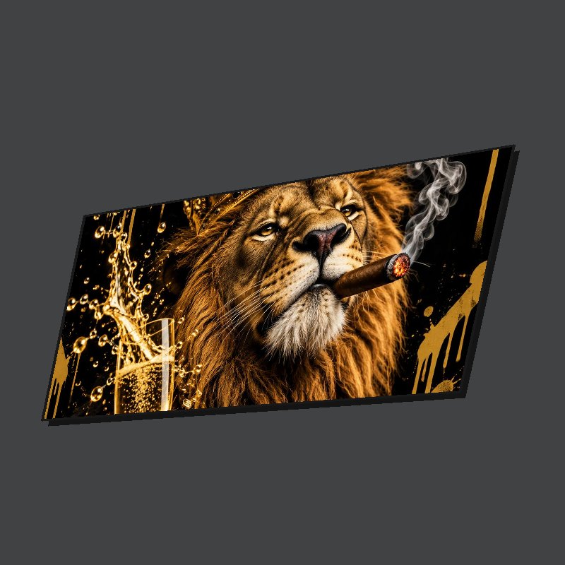 CHAMPAGNE LION - XXL Desk Mat - Side view