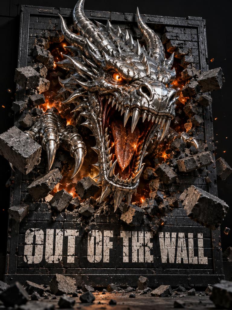 OUT OF THE WALL - Canvas Art Print - Flat artwork