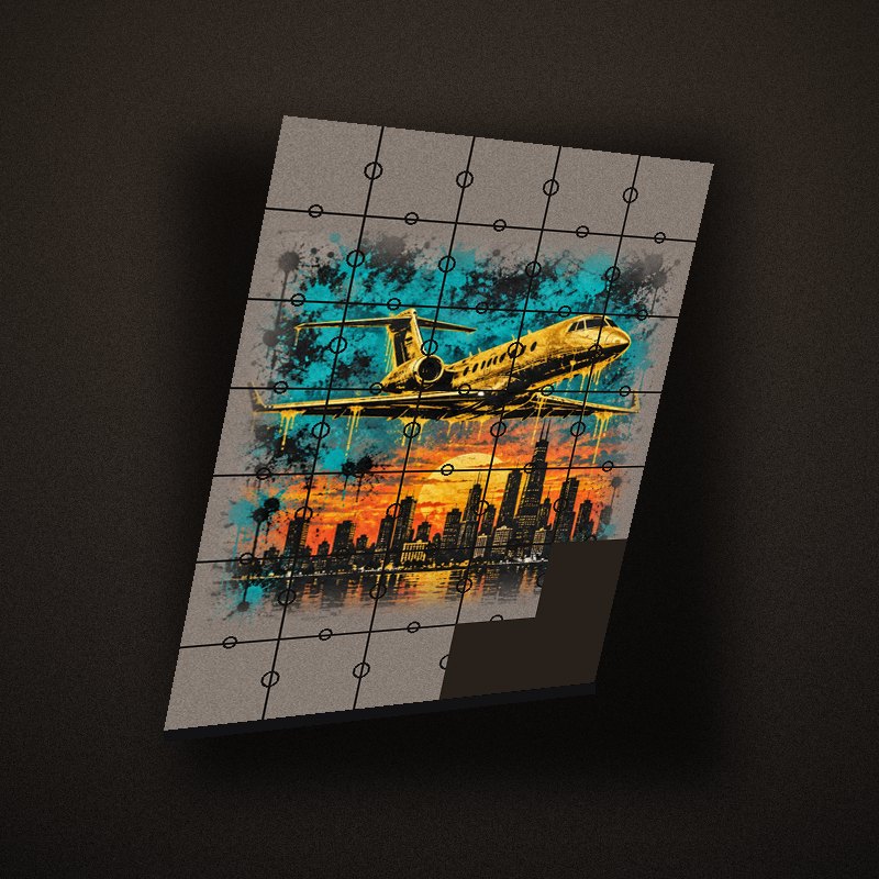 GOLD JET - Art Puzzle - Side view