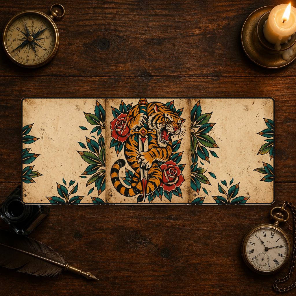 ROSE TIGER - XXL Desk Mat