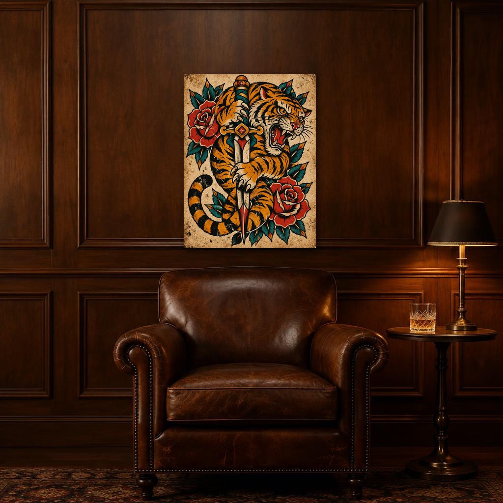 ROSE TIGER - Stretched Canvas