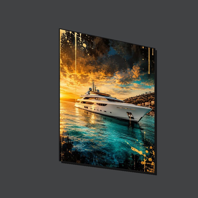 GOLD YACHT - Art Puzzle - Side view