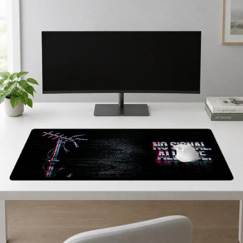 NO SIGNAL. ALL VIBE. - XXL Desk Mat