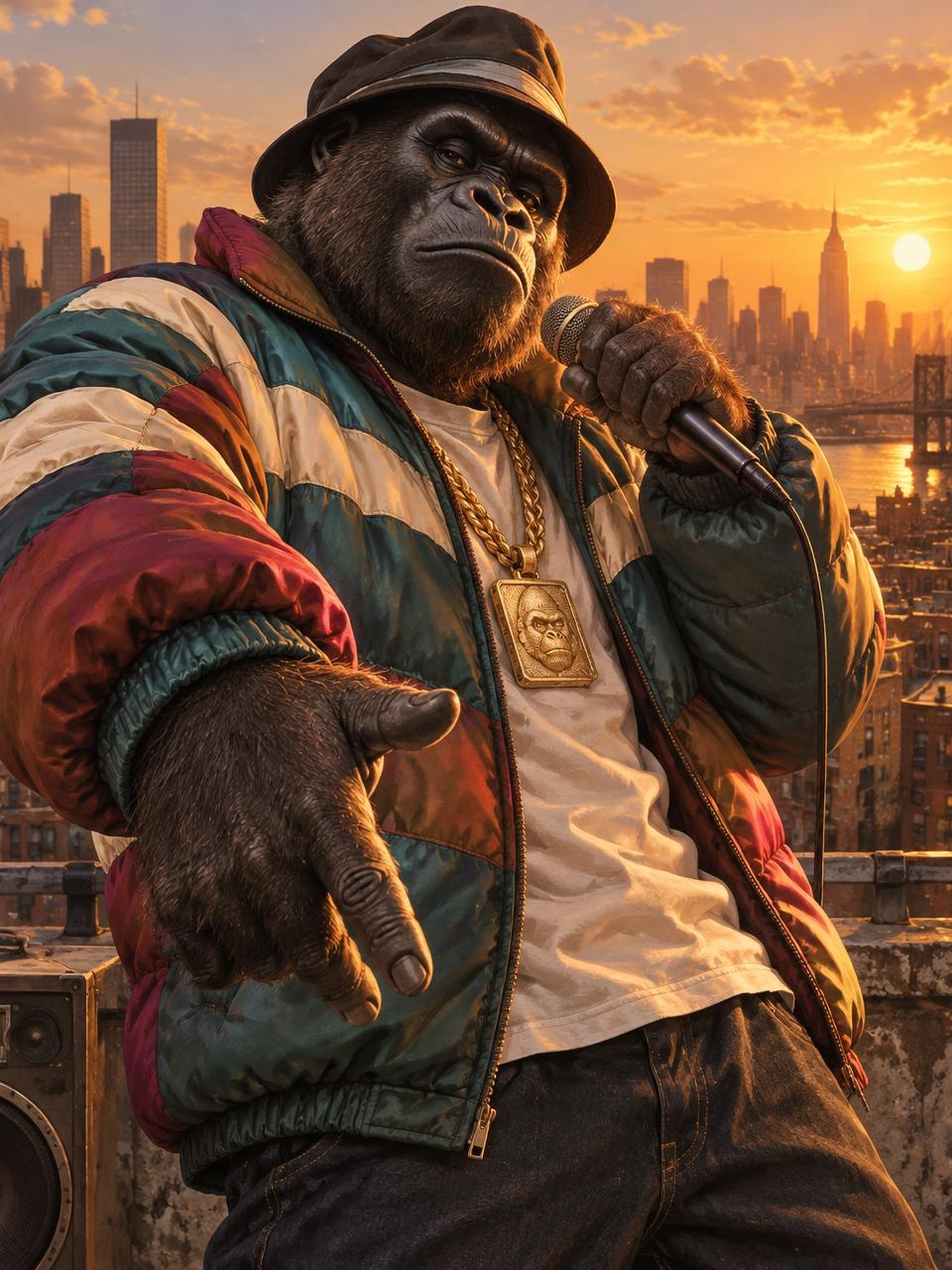 ROOFTOP SILVERBACK - Canvas - Flat artwork