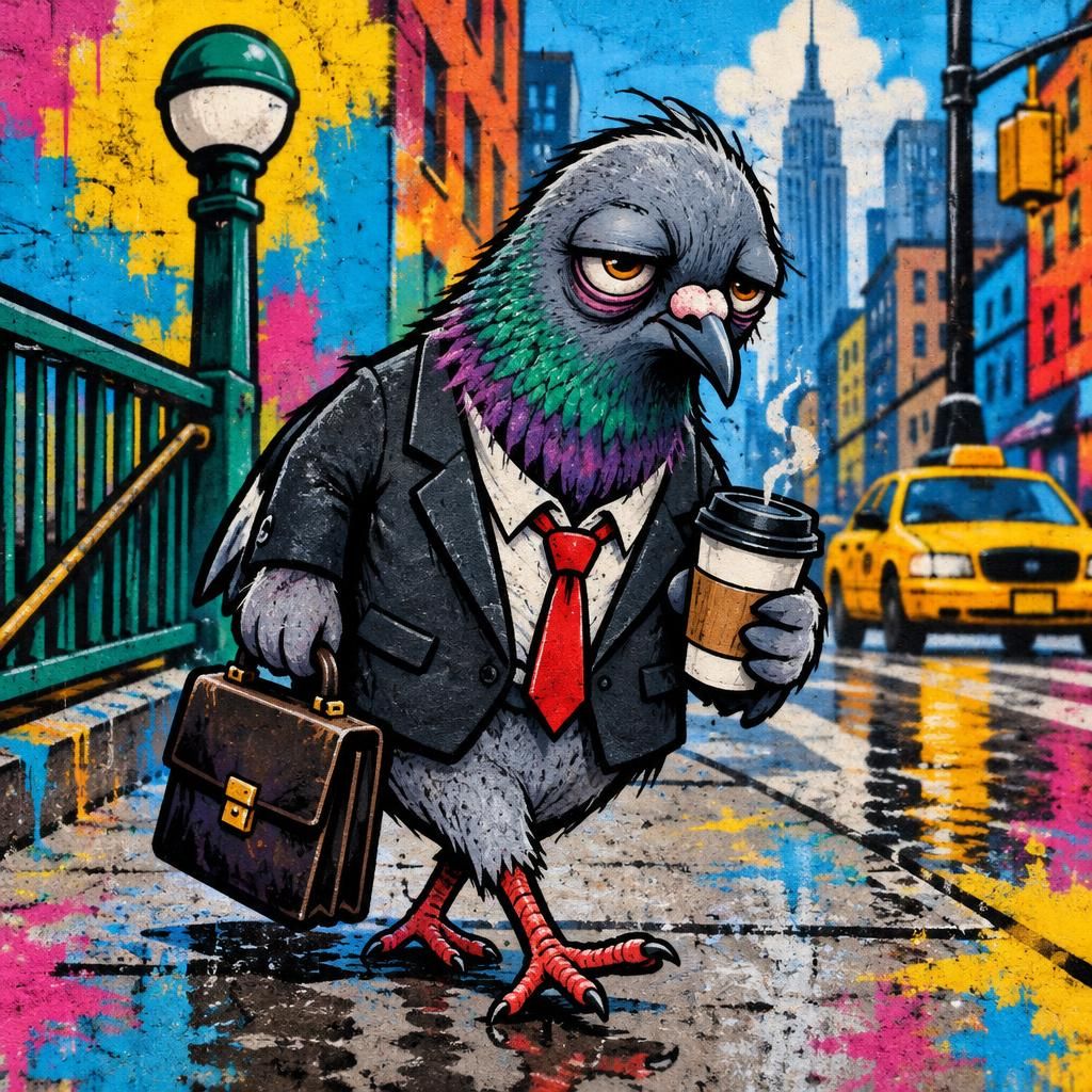 MONDAY PIGEON - Accent Rug - Flat artwork