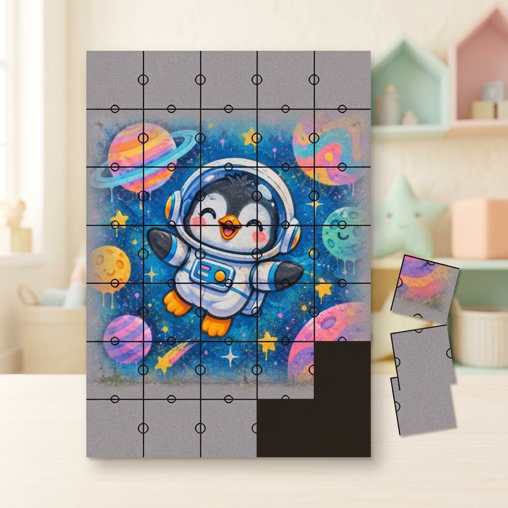 SPACE PENGUIN - Art Puzzle
