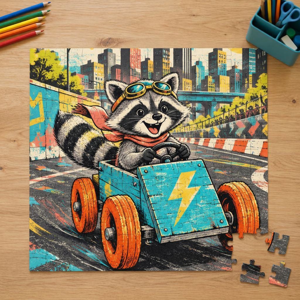 TURBO RACCOON - Art Puzzle