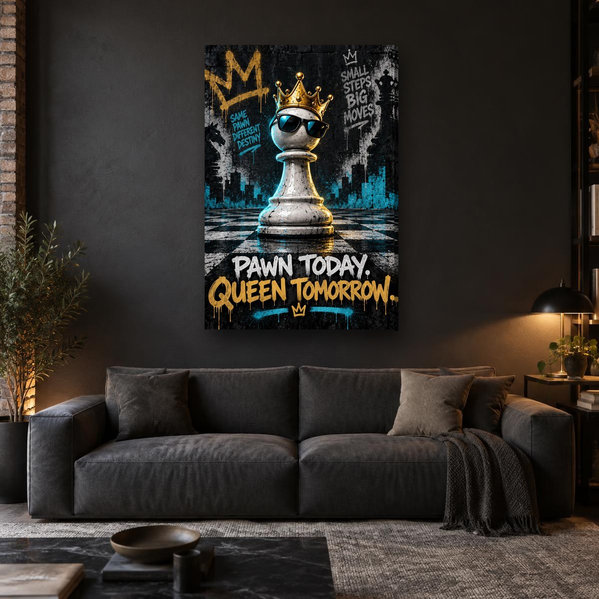 PAWN TODAY. QUEEN TOMORROW. - Canvas - In the room