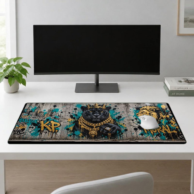 GILDED PANTHER - XXL Desk Mat