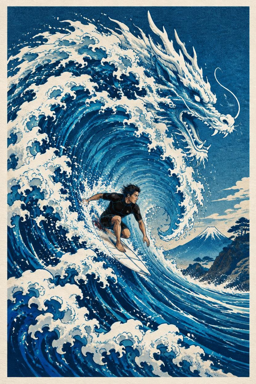 WAVE DRAGON - Canvas