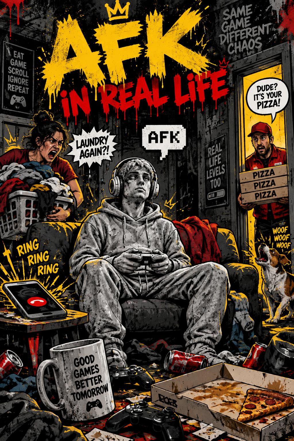 AFK IN REAL LIFE - Canvas - Flat artwork