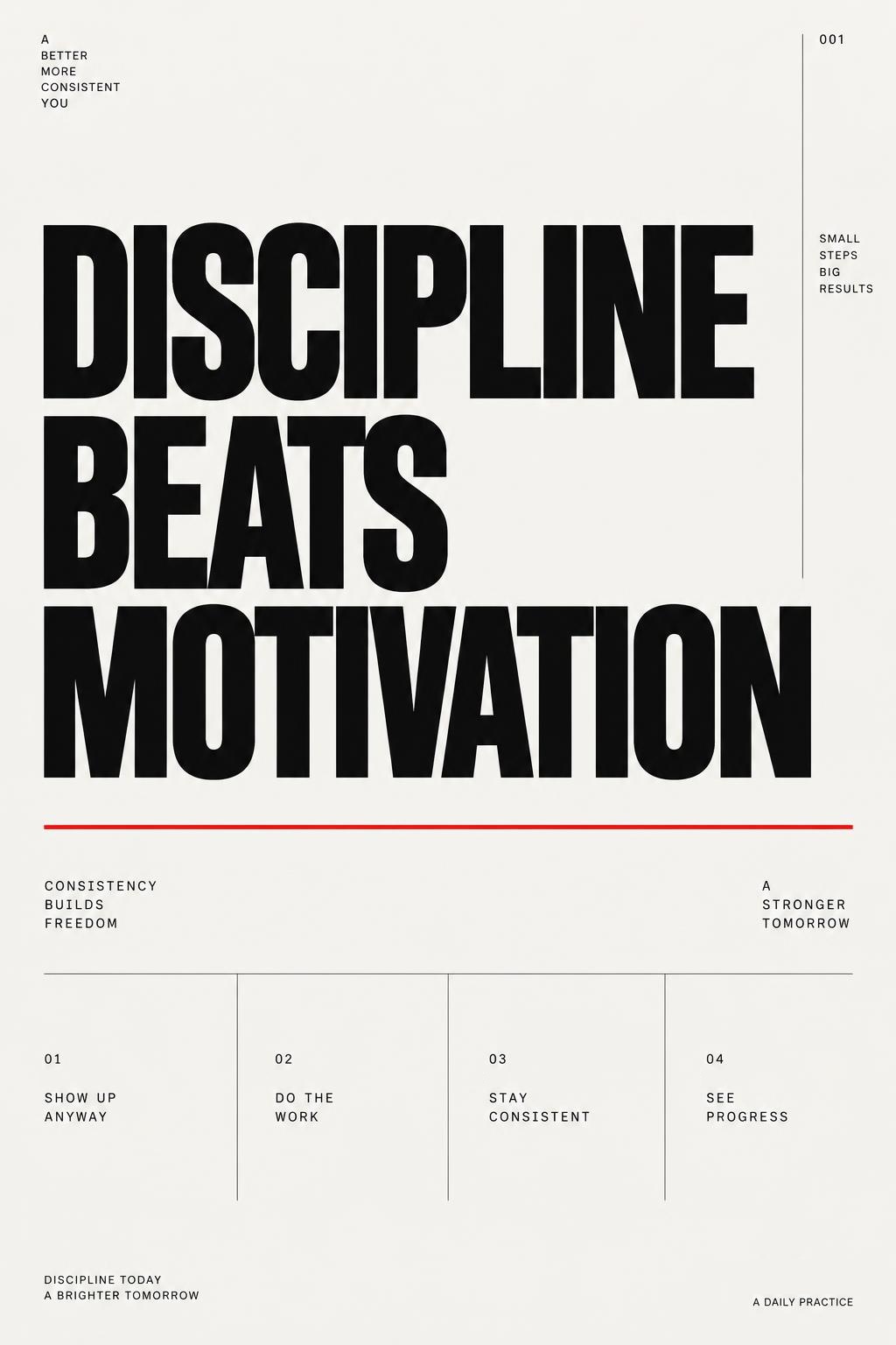DISCIPLINE BEATS MOTIVATION · Wall Tapestry