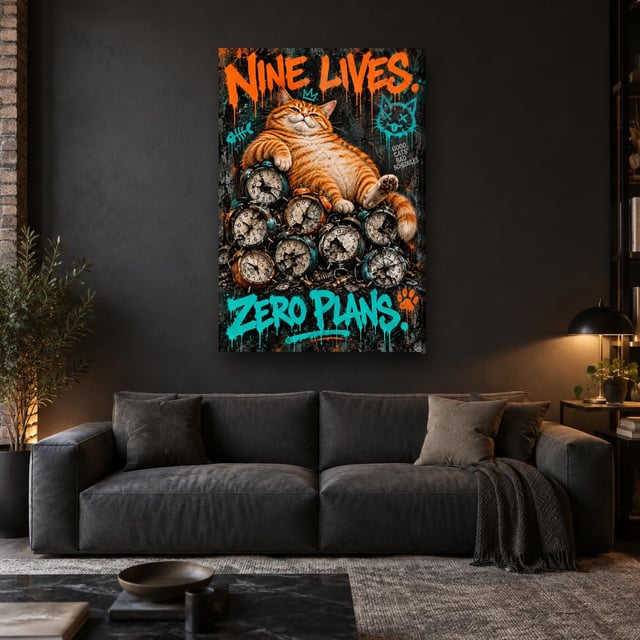 NINE LIVES. ZERO PLANS. - Canvas