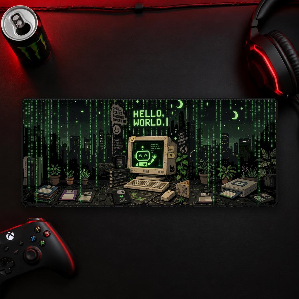 HELLO, WORLD. - XXL Desk Mat