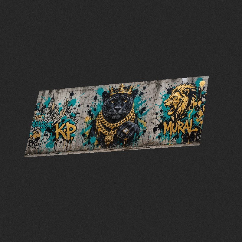 GILDED PANTHER - XXL Desk Mat - Side view