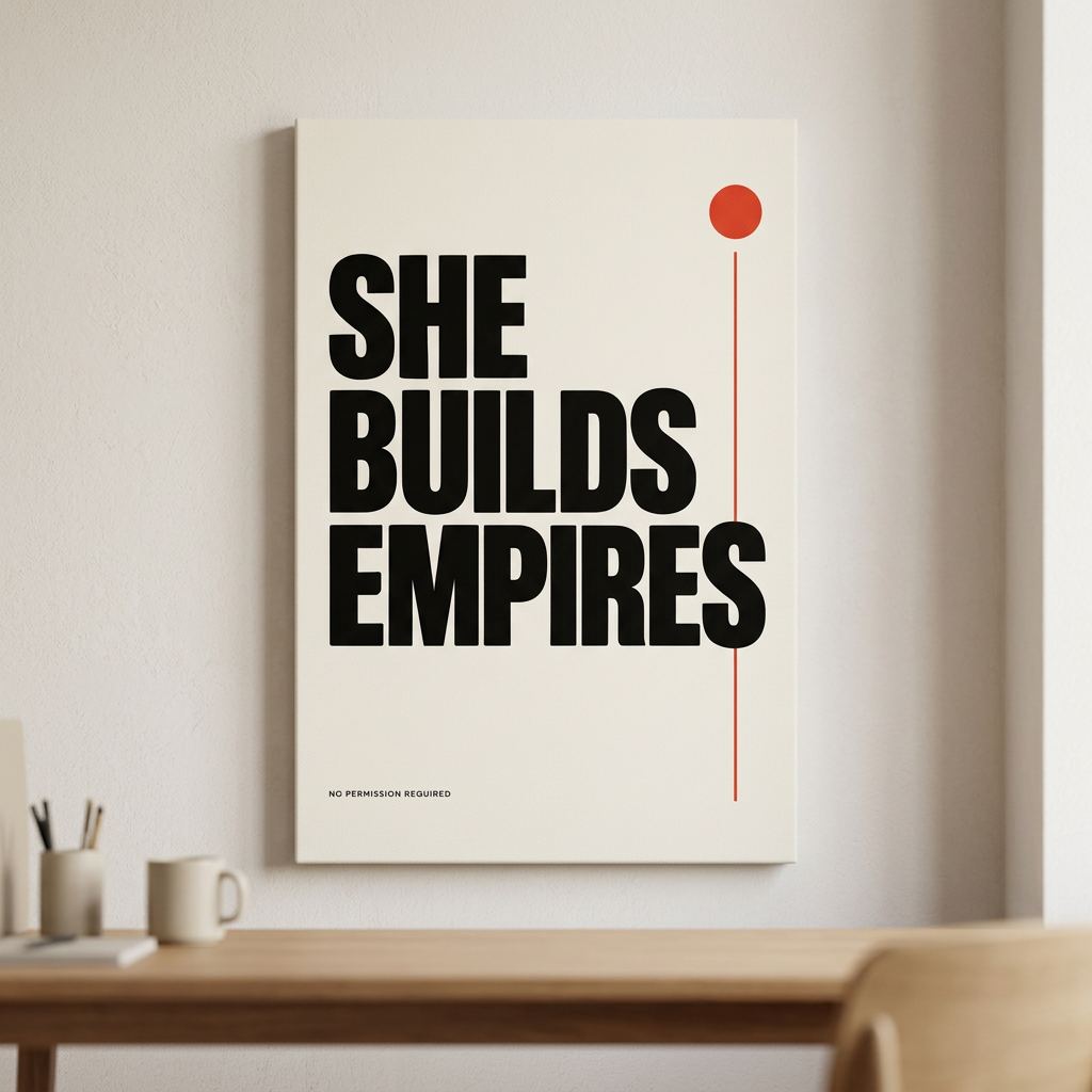 SHE BUILDS EMPIRES - Stretched Canvas