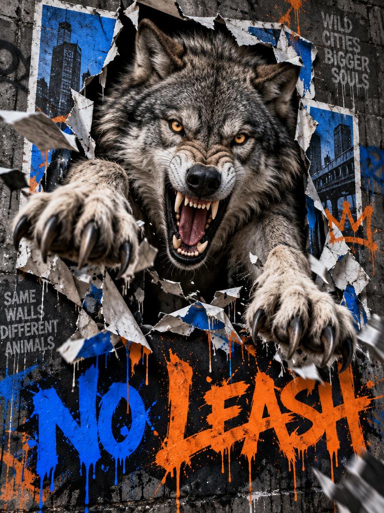 NO LEASH - Canvas Art Print - Flat artwork