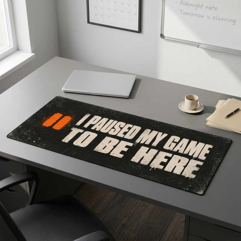 I PAUSED MY GAME - XXL Desk Mat